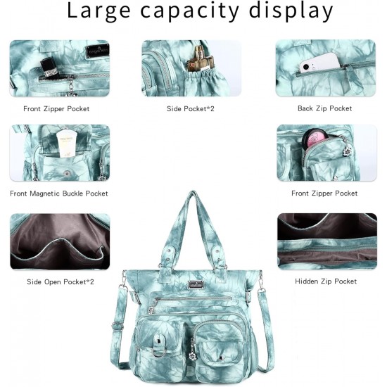 Purses Handbags for Women PU Tote Satchel Bags for Women Pockets Shoulder Bags