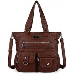 Purses and Handbags Women Tote Shoulder Top Handle Satchel Hobo Bags Fashion Washed Leather Purse