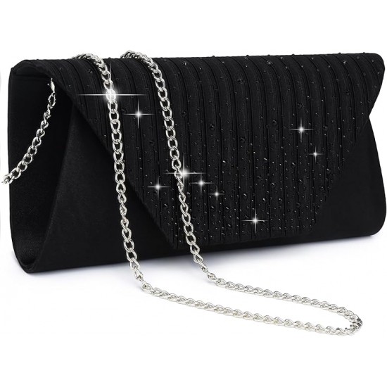 Evening Bag for Women Glitter Rhinestone Wedding Evening Purse Crystal Envelope Clutch Crossbody Shoulder Bags