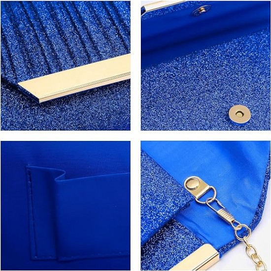 Women Glitter Envelope Evening Clutch Bags Formal Party Purses Wedding Bag Chain Cocktail Prom Bag