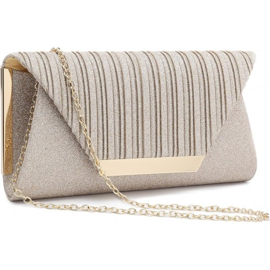 Women Glitter Envelope Evening Clutch Bags Formal Party Purses Wedding Bag Chain Cocktail Prom Bag