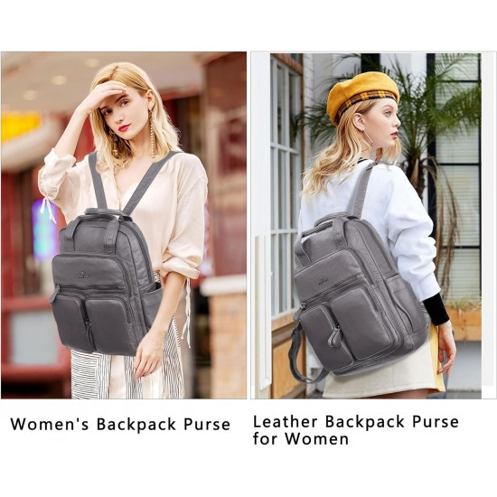 Backpack Purse for Women Soft Vegan Leather Backpack Anti-Theft Shoulder Bags Fashion Stachel Daypacks for Travel