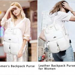 Backpack Purse for Women Soft Vegan Leather Backpack Anti-Theft Shoulder Bags Fashion Stachel Daypacks for Travel 