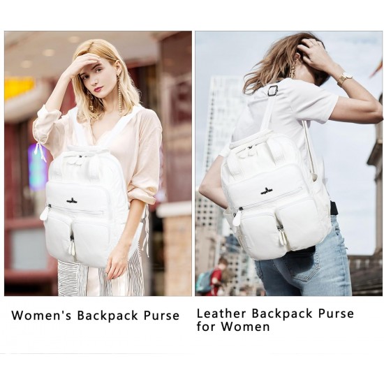 Backpack Purse for Women Soft Vegan Leather Backpack Anti-Theft Shoulder Bags Fashion Stachel Daypacks for Travel 