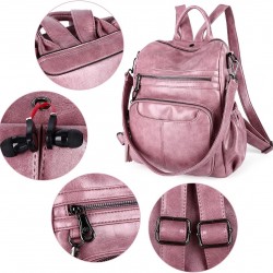 Women Bags Backpack Purse PU Leather Zipper Bags Casual Backpacks Shoulder Bags 