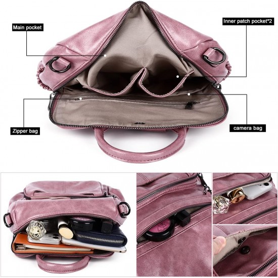 Women Bags Backpack Purse PU Leather Zipper Bags Casual Backpacks Shoulder Bags 