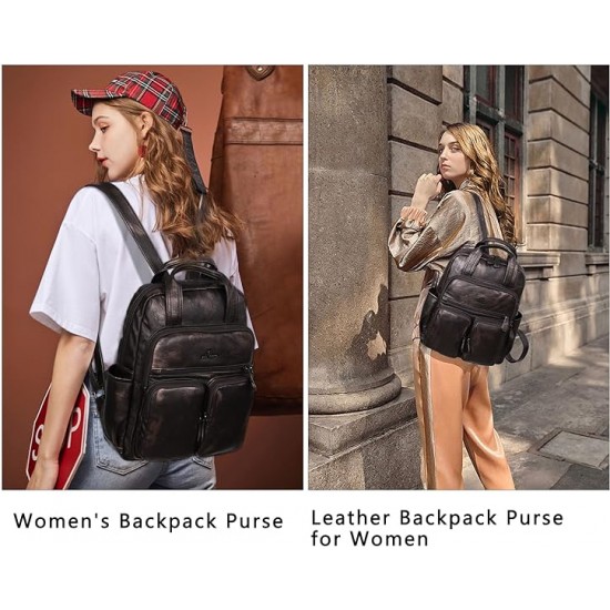 Backpack Purse for Women Soft Vegan Leather Backpack Anti-Theft Shoulder Bags Fashion Stachel Daypacks for Travel