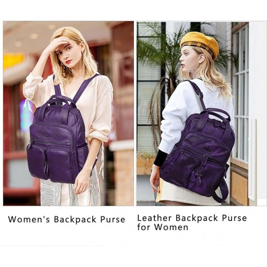 Backpack Purse for Women Soft Vegan Leather Backpack Anti-Theft Shoulder Bags Fashion Stachel Daypacks for Travel