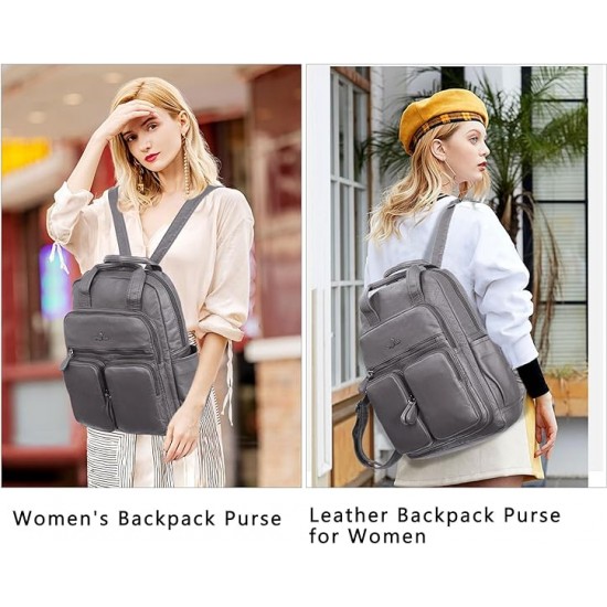 Backpack Purse for Women Soft Vegan Leather Backpack Anti-Theft Shoulder Bags Fashion Stachel Daypacks for Travel