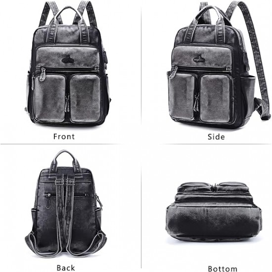 Backpack Purse for Women Soft Vegan Leather Backpack Anti-Theft Shoulder Bags Fashion Stachel Daypacks for Travel