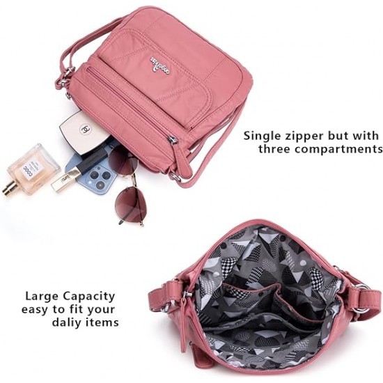 Small Womens Crossbody Bag Leather Shoulder Purse for Women Hobo Bag with Adjustable Shoulder Strap