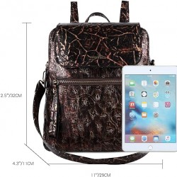  Backpack Purse for Women Casual Fashion Vegan Leather Shoulder Bag Ladies Zipper Magnetic Flap Backpack