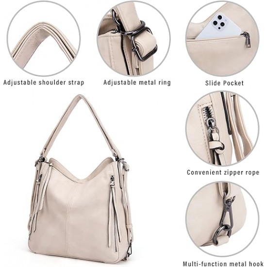 Purses and Handbags Women Tote Shoulder Top Handle Satchel Hobo Bags Fashion Washed Leather Purse