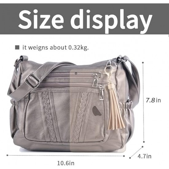  Purses and Handbags Women Tote Shoulder Top Handle Satchel Hobo Bags Fashion Washed Leather Purse