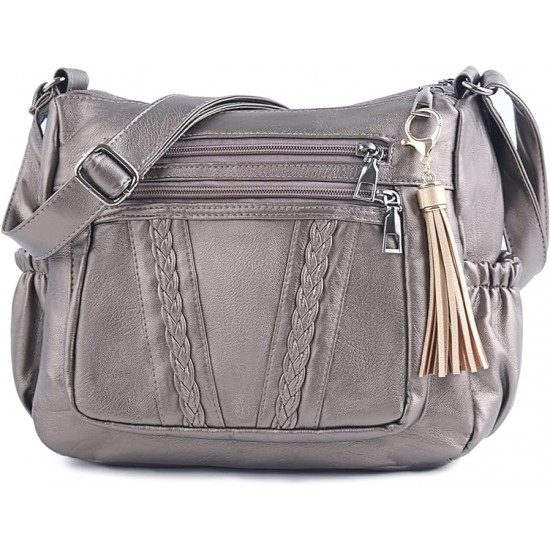  Purses and Handbags Women Tote Shoulder Top Handle Satchel Hobo Bags Fashion Washed Leather Purse