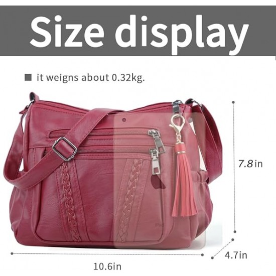  Purses and Handbags Women Tote Shoulder Top Handle Satchel Hobo Bags Fashion Washed Leather Purse