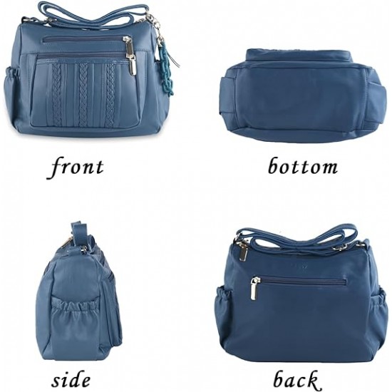  Purses and Handbags Women Tote Shoulder Top Handle Satchel Hobo Bags Fashion Washed Leather Purse