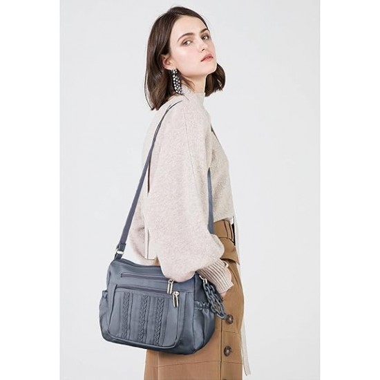  Purses and Handbags Women Tote Shoulder Top Handle Satchel Hobo Bags Fashion Washed Leather Purse