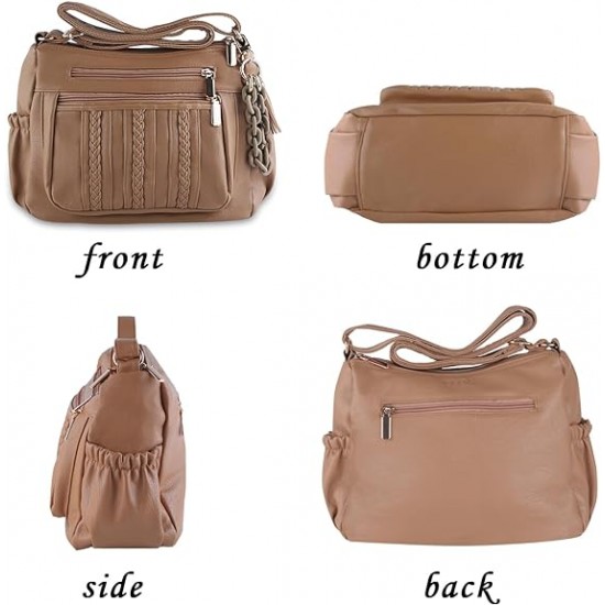  Purses and Handbags Women Tote Shoulder Top Handle Satchel Hobo Bags Fashion Washed Leather Purse