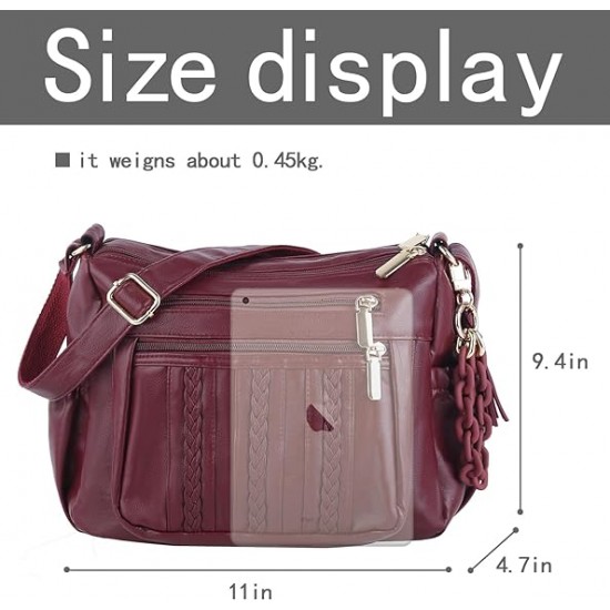  Purses and Handbags Women Tote Shoulder Top Handle Satchel Hobo Bags Fashion Washed Leather Purse