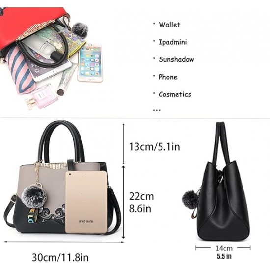  Purses and Handbags Women Tote Shoulder Top Handle Satchel Hobo Bags Fashion Washed Leather Purse