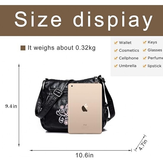  Purses and Handbags Women Tote Shoulder Top Handle Satchel Hobo Bags Fashion Washed Leather Purse