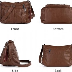  Purses and Handbags Women Tote Shoulder Top Handle Satchel Hobo Bags Fashion Washed Leather Purse