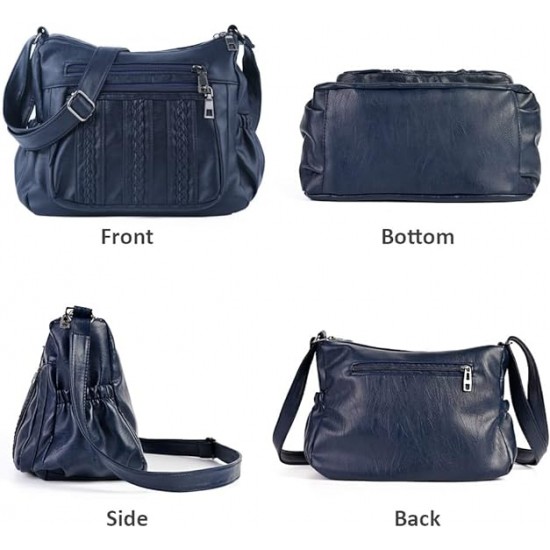  Purses and Handbags Women Tote Shoulder Top Handle Satchel Hobo Bags Fashion Washed Leather Purse