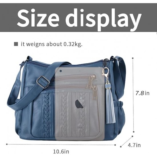  Purses and Handbags Women Tote Shoulder Top Handle Satchel Hobo Bags Fashion Washed Leather Purse