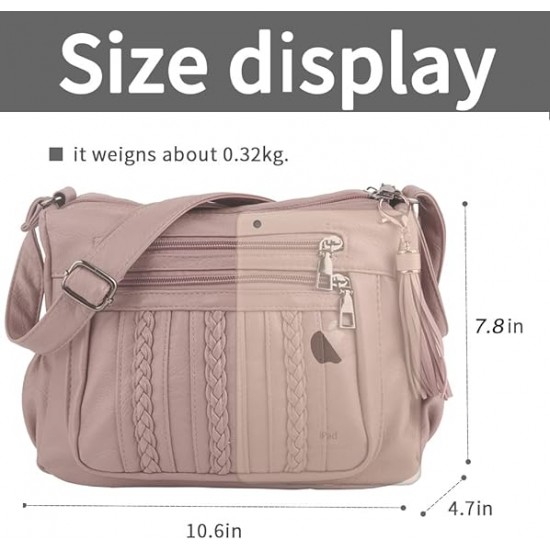  Purses and Handbags Women Tote Shoulder Top Handle Satchel Hobo Bags Fashion Washed Leather Purse