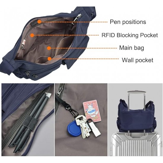 Crossbody Bags for Women RFID Lightweight Travel Shoulder Bag Waterproof Nylon purses and handbags Pocketbook