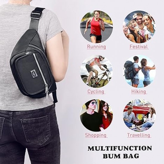 Fanny Packs for Women Men, Fashion Waist Pack Belt Bags for Teens with Multi-Pockets Adjustable Belts, Cute Fanny Pack Bum Bag for Outdoors Workout Traveling Casual