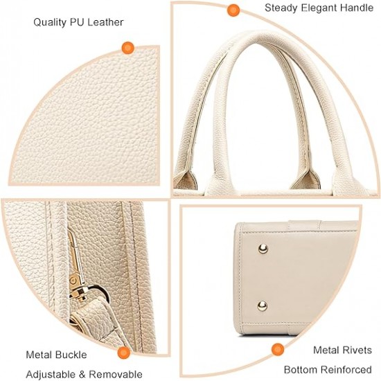 The Tote Bag Crossbody Purses for Women Shoulder Bag Handbags PU Leather Top Handle Bags with zipper