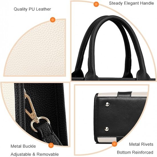 The Tote Bag Crossbody Purses for Women Shoulder Bag Handbags PU Leather Top Handle Bags with zipper