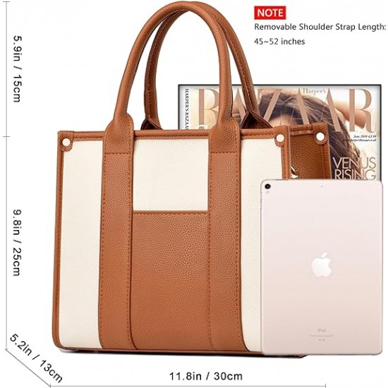 The Tote Bag Crossbody Purses for Women Shoulder Bag Handbags PU Leather Top Handle Bags with zipper