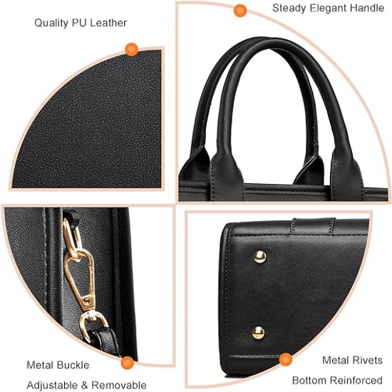 The Tote Bag Crossbody Purses for Women Shoulder Bag Handbags PU Leather Top Handle Bags with zipper