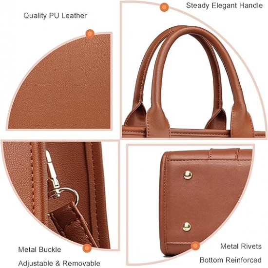 The Tote Bag Crossbody Purses for Women Shoulder Bag Handbags PU Leather Top Handle Bags with zipper