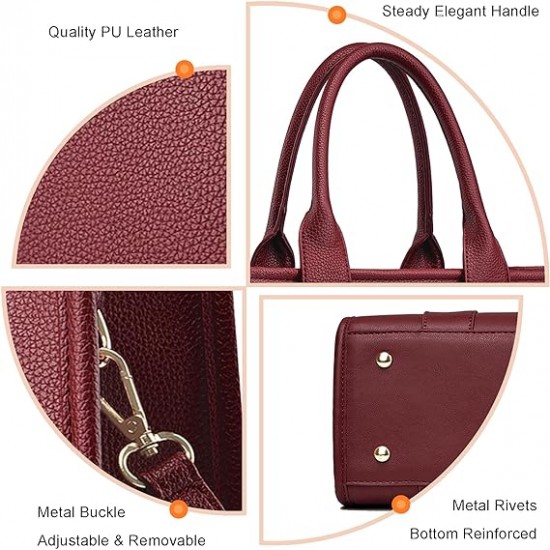 The Tote Bag Crossbody Purses for Women Shoulder Bag Handbags PU Leather Top Handle Bags with zipper