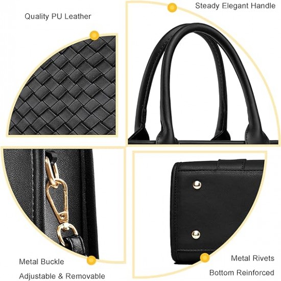 The Tote Bag Crossbody Purses for Women Shoulder Bag Handbags PU Leather Top Handle Bags with zipper