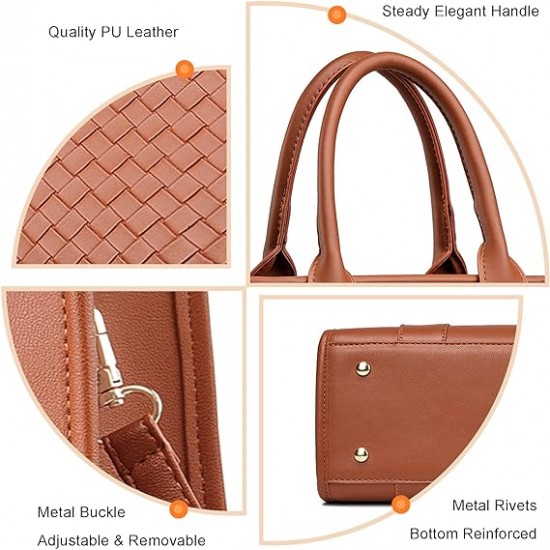 The Tote Bag Crossbody Purses for Women Shoulder Bag Handbags PU Leather Top Handle Bags with zipper