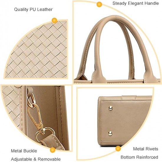 The Tote Bag Crossbody Purses for Women Shoulder Bag Handbags PU Leather Top Handle Bags with zipper