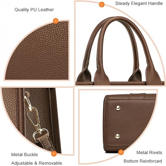 The Tote Bag Crossbody Purses for Women Shoulder Bag Handbags PU Leather Top Handle Bags with zipper