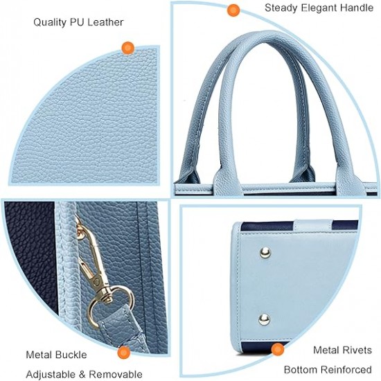 The Tote Bag Crossbody Purses for Women Shoulder Bag Handbags PU Leather Top Handle Bags with zipper