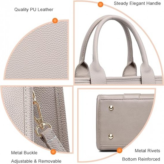 The Tote Bag Crossbody Purses for Women Shoulder Bag Handbags PU Leather Top Handle Bags with zipper