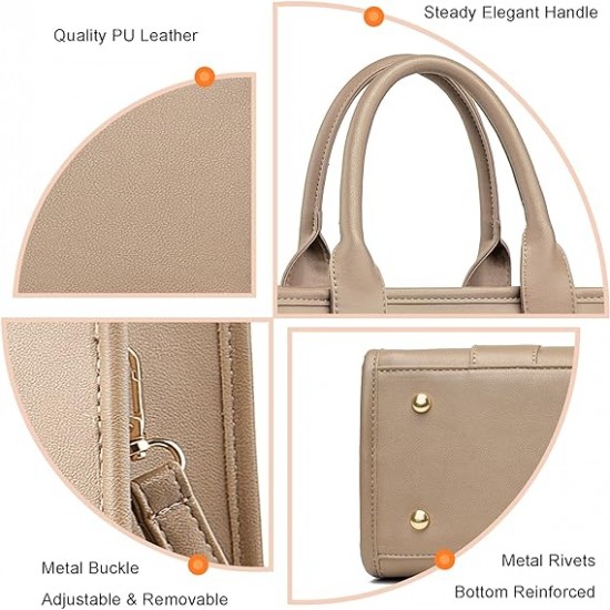 The Tote Bag Crossbody Purses for Women Shoulder Bag Handbags PU Leather Top Handle Bags with zipper