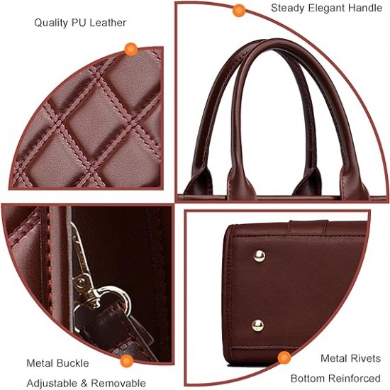 The Tote Bag Crossbody Purses for Women Shoulder Bag Handbags PU Leather Top Handle Bags with zipper