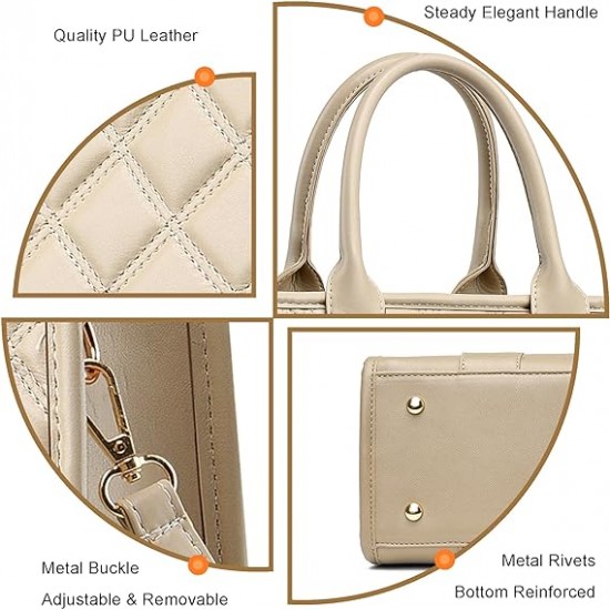 The Tote Bag Crossbody Purses for Women Shoulder Bag Handbags PU Leather Top Handle Bags with zipper