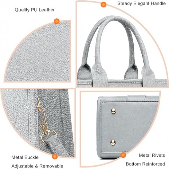 The Tote Bag Crossbody Purses for Women Shoulder Bag Handbags PU Leather Top Handle Bags with zipper