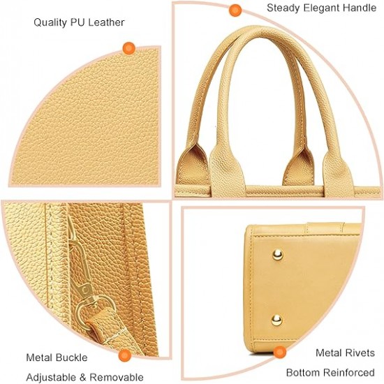 The Tote Bag Crossbody Purses for Women Shoulder Bag Handbags PU Leather Top Handle Bags with zipper