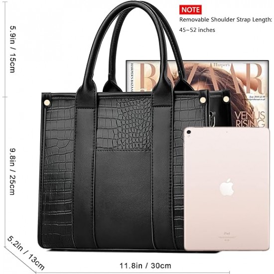 The Tote Bag Crossbody Purses for Women Shoulder Bag Handbags PU Leather Top Handle Bags with zipper